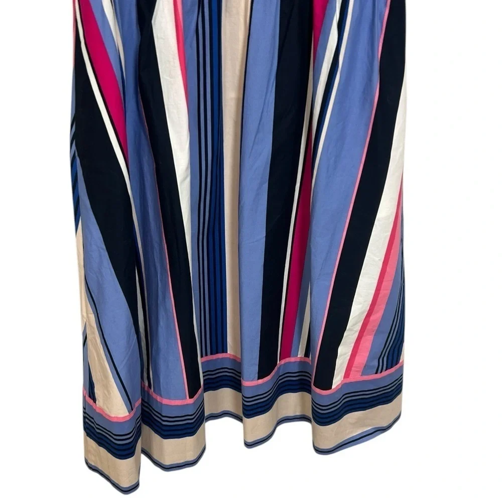 Kate Spade Iconic Colorful Berber Fit & Flare Striped Exposed Zipper Dress Sz 4